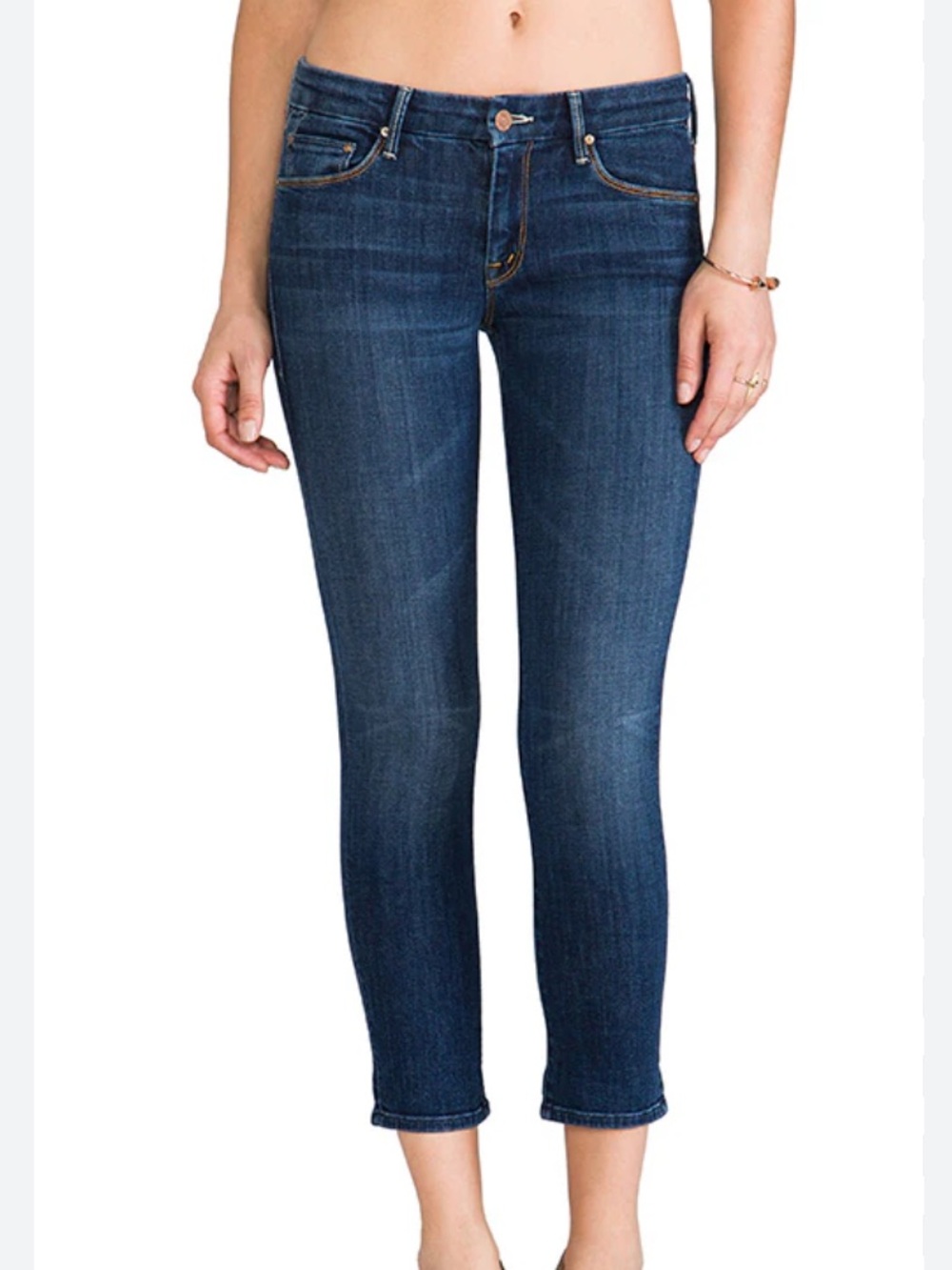 MOTHER The Cropped Looker Jeans - Dark Blue Cropped Women's Jeans